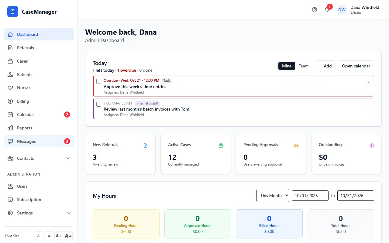 Step 1: Sign in. Your Dashboard opens. While your company is new, the Getting started checklist at the top shows what to do next and ticks itself off as you go.