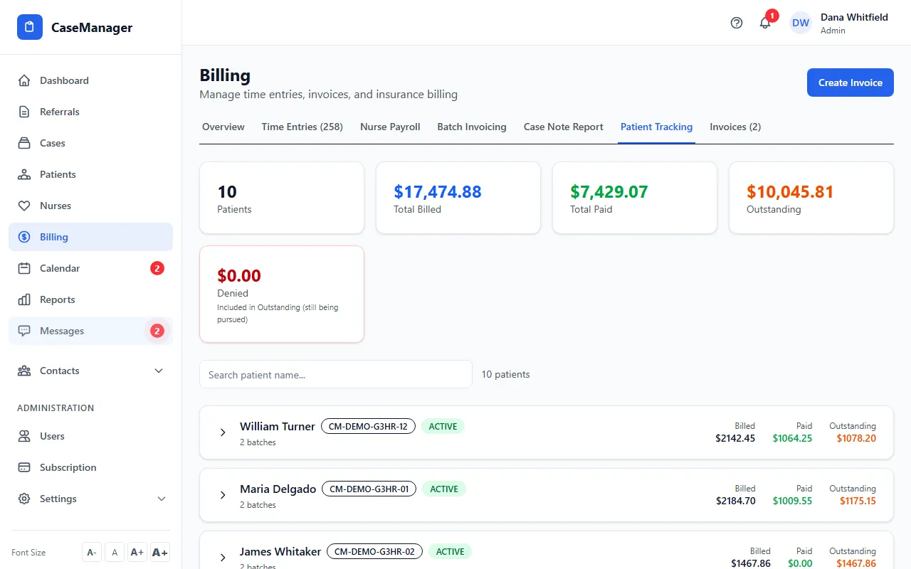 Step 1: Open Billing and click Patient Tracking.