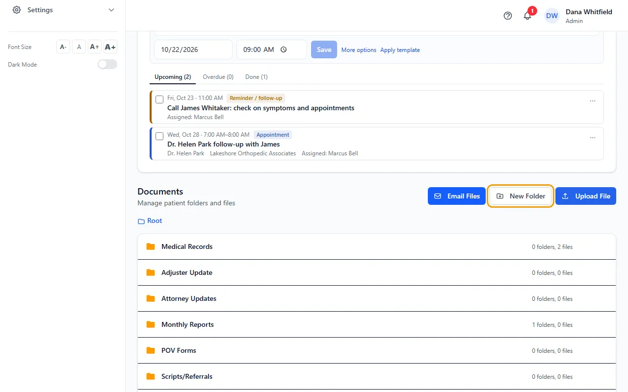 Step 1: Open the patient and click the Documents tab.