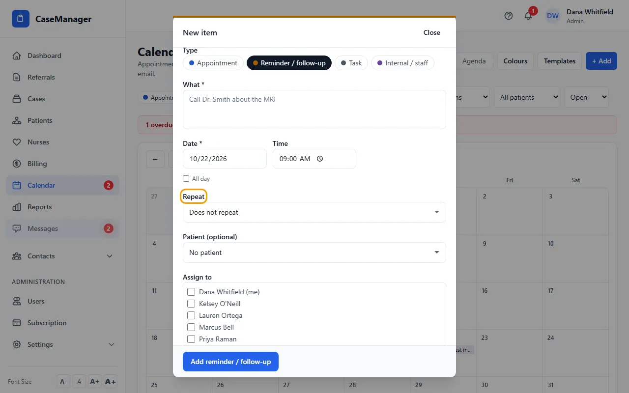 Step 1: Add a new item or open an existing one.