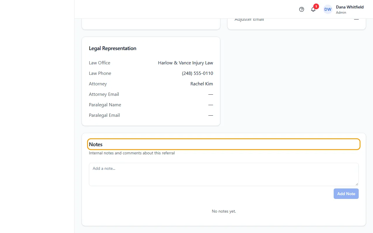 Step 1: Open Referrals and click View on the referral.