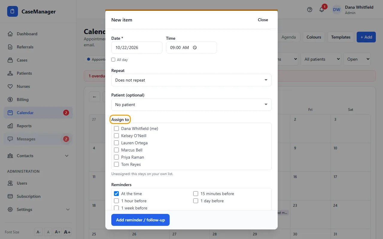Step 1: Open Calendar and click + Add.