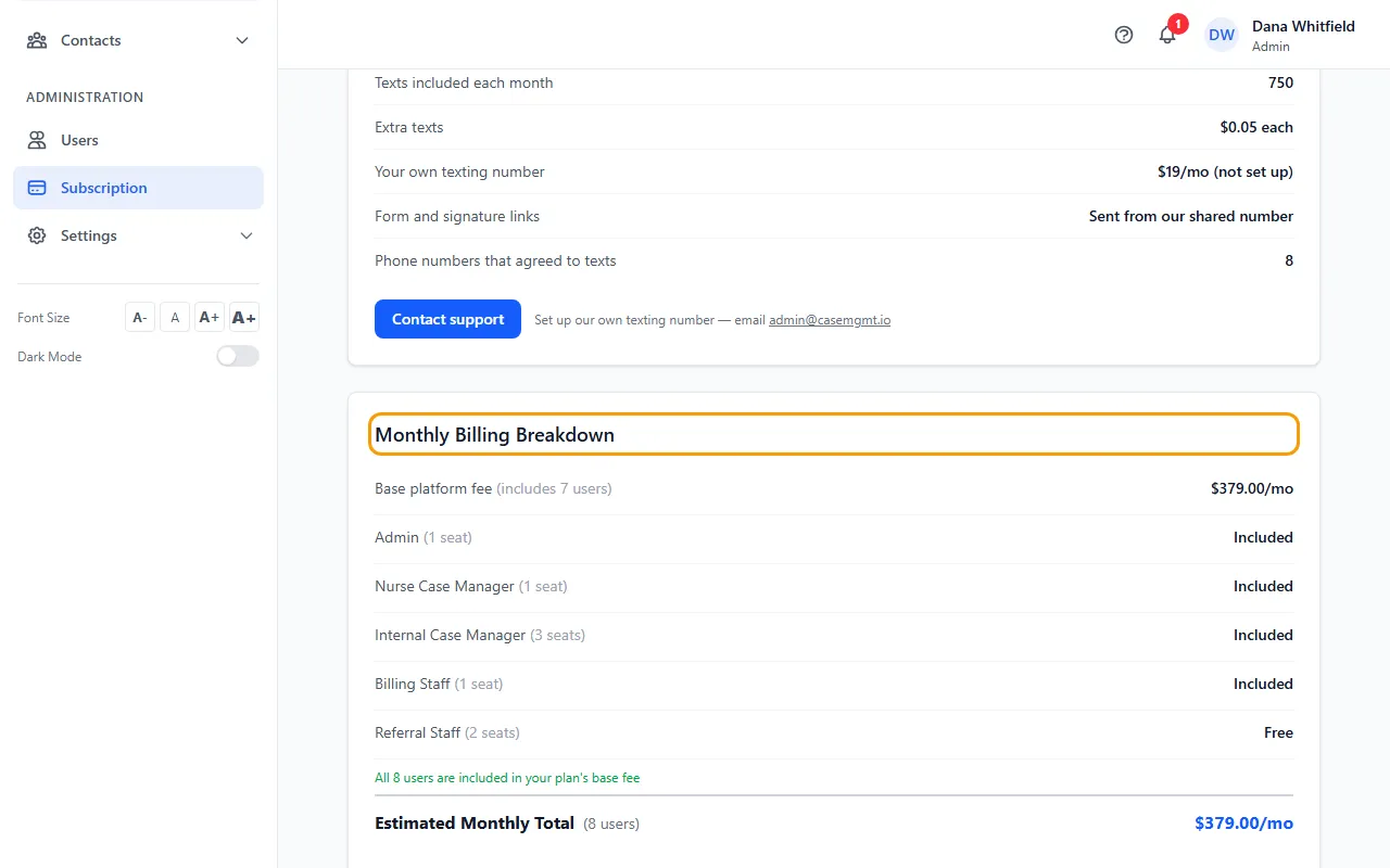 Step 1: Go to Administration > Subscription.